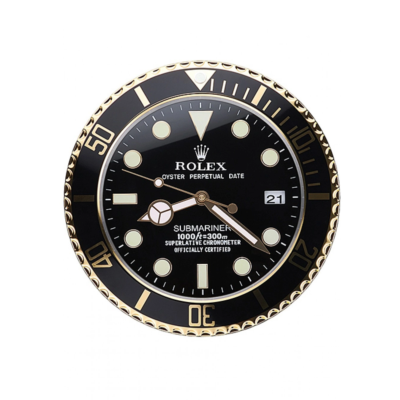 622476 Wall Clock Submariner Rolex Black-Gold 0717